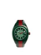 Matchesfashion.com Gucci - Sync Web Striped Watch - Mens - Green Multi
