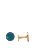Matchesfashion.com Alice Made This - Bayley Round Patina Brass Cufflinks - Mens - Blue
