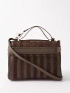 Chlo - Nacha Whipstitched Suede And Leather Bag - Womens - Dark Brown