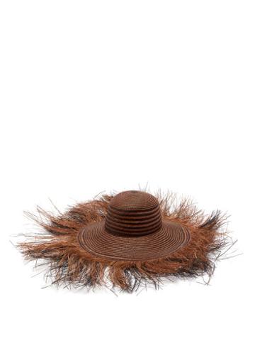 Matchesfashion.com Greenpacha - Morea Fringed Toquilla Straw Hat - Womens - Brown