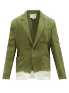 Nick Fouquet - Dip-dye Linen-twill Suit Jacket - Mens - Dark Green