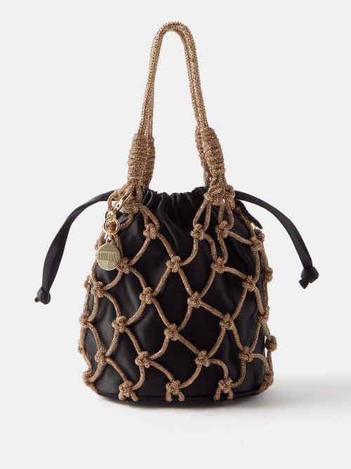 Judith Leiber - Crystal-net Satin Pouch - Womens - 01bk