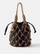 Judith Leiber - Crystal-net Satin Pouch - Womens - 01bk