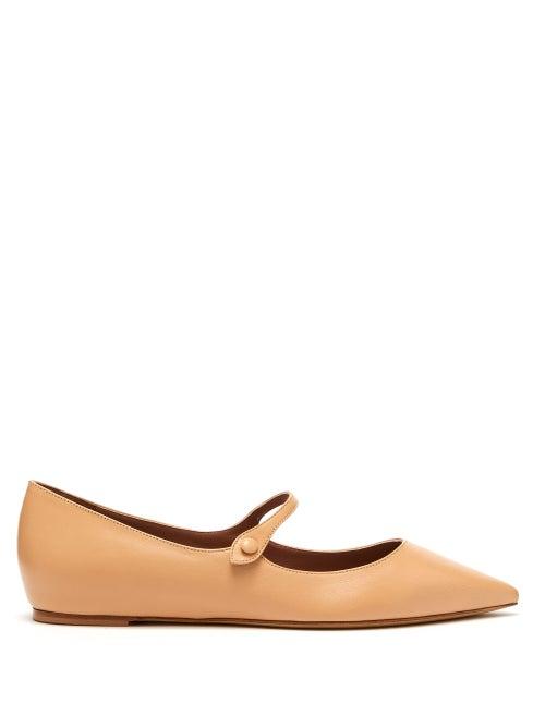 Matchesfashion.com Tabitha Simmons - Hermione Leather Flats - Womens - Nude