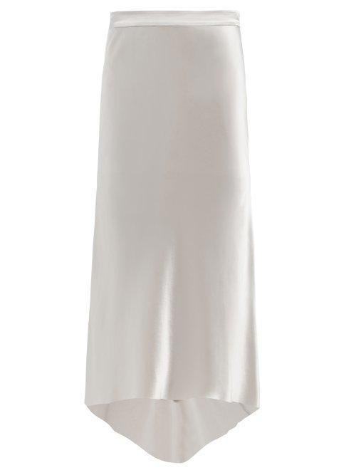 Matchesfashion.com Raey - Bias Cut Silk Satin Midi Skirt - Womens - Light Grey