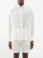 Commas - Sheer-stripe Linen-blend Shirt - Mens - White