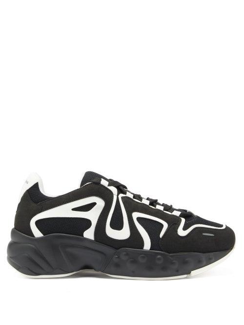 Matchesfashion.com Acne Studios - Rockaway Suede And Mesh Trainers - Mens - Black White