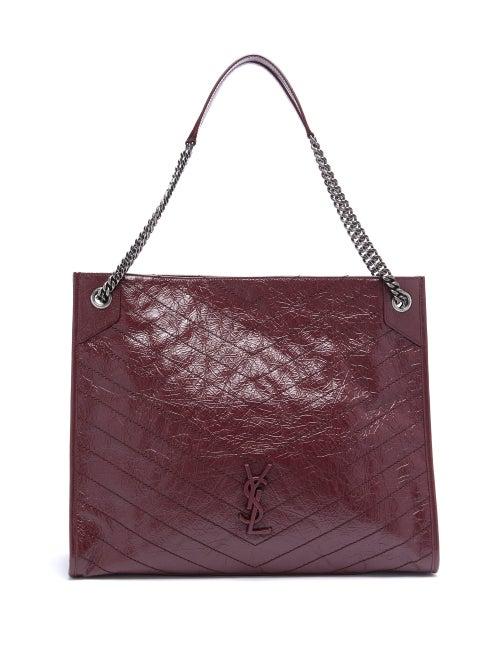 Matchesfashion.com Saint Laurent - Niki Large Quilted-leather Tote Bag - Womens - Burgundy