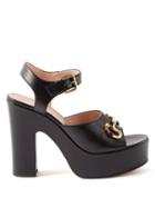 Gucci - Horsebit Leather Platform Sandals - Womens - Black