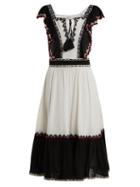 Matchesfashion.com Talitha - Alicia Ruffle Trimmed Cotton Dress - Womens - White Multi