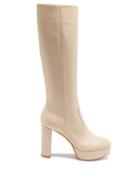 Gianvito Rossi - Platform 70 Leather Knee-high Boots - Womens - Beige