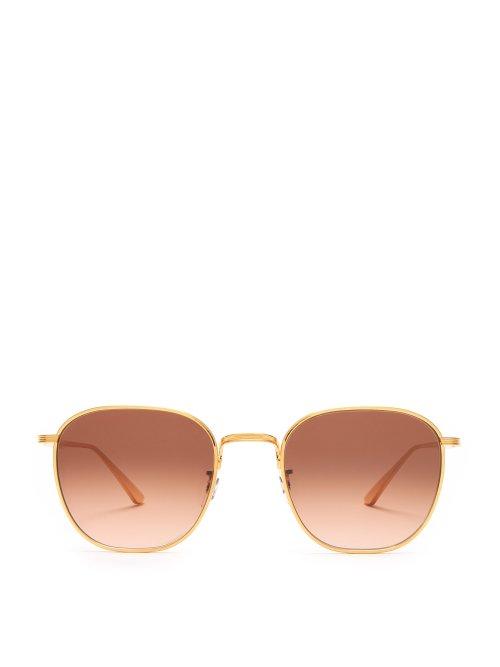 Matchesfashion.com The Row - X Oliver Peoples Board Meeting 2 Sunglasses - Womens - Gold
