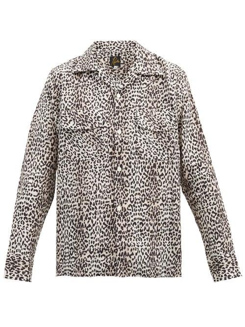 Matchesfashion.com Needles - Leopard-print Linen Shirt - Mens - White