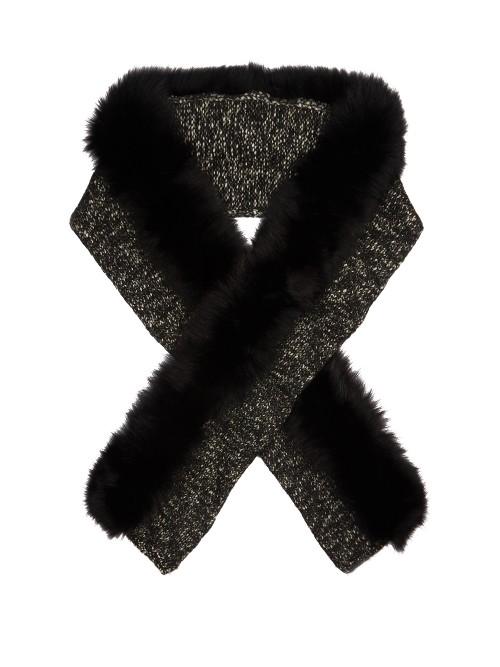 Moncler Fur-trimmed Wool-blend Scarf