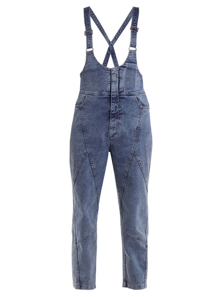 See By Chloé Panelled Slim-leg Denim Dungarees
