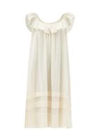 Matchesfashion.com Loup Charmant - Cirrus Ruffled Organic-cotton Midi Dress - Womens - Cream