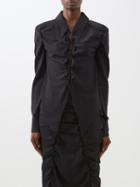 Rui - Cutout Geometric Silk-blend Shirt - Womens - Black