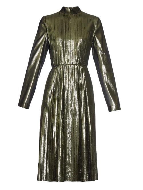 Loewe Metallic Pleated Midi Dress