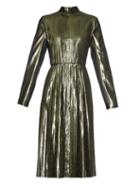 Loewe Metallic Pleated Midi Dress