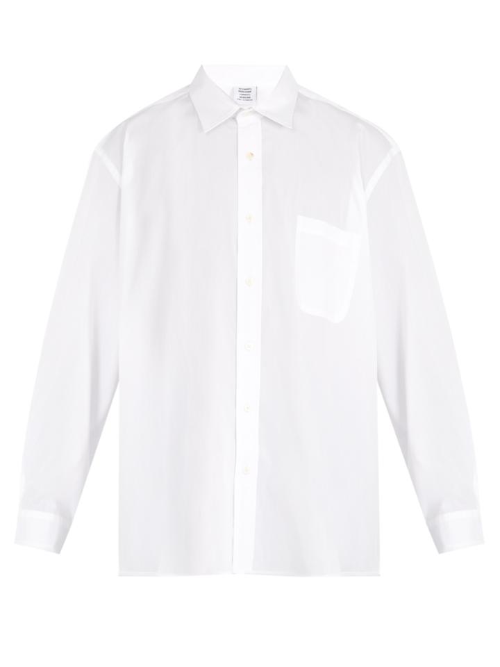 Vetements Logo-embroidered Cotton-poplin Shirt