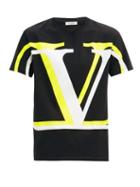 Matchesfashion.com Valentino - Logo-print Cotton-jersey T-shirt - Mens - Black Yellow