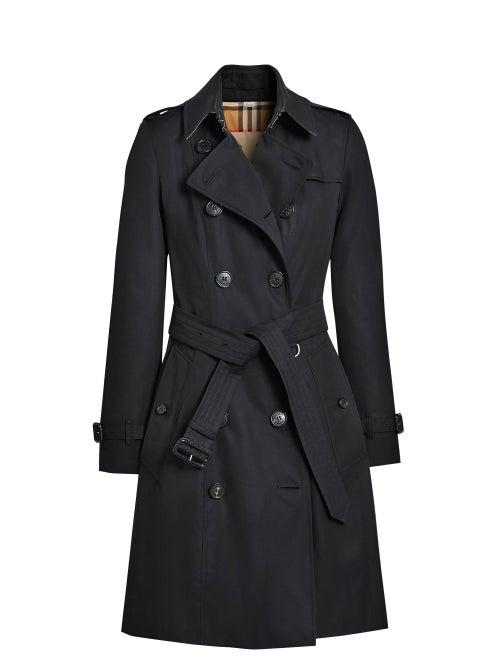 Ladies Rtw Burberry - Chelsea Gabardine Trench Coat - Womens - Navy