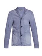Burberry Single-breasted Herringbone Cotton-blend Blazer