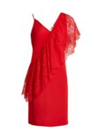 Diane Von Furstenberg Draped-lace V-neck Crepe Dress
