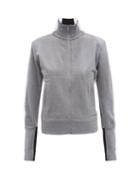 Matchesfashion.com Norma Kamali - Side-stripe High-neck Cotton-blend Jersey Jacket - Womens - Grey Multi