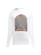 Matchesfashion.com Loewe - Logo And Window Print Cotton Sweatshirt - Womens - White Multi