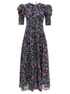 Isabel Marant Toile - Sichelle Floral-print Open-back Cotton Maxi Dress - Womens - Navy Multi