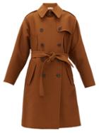 Matchesfashion.com No. 21 - Frayed Hem Oversized Trench Coat - Womens - Brown