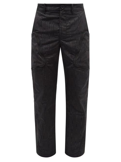 Marine Serre - Moire Crepe Trousers - Mens - Black