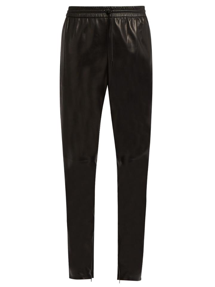 Saint Laurent Drawstring Leather Trousers