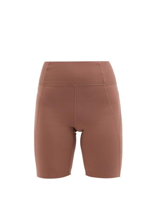 Girlfriend Collective - High-rise Recycled-fibre Cycling Shorts - Womens - Dark Brown