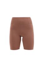 Girlfriend Collective - High-rise Recycled-fibre Cycling Shorts - Womens - Dark Brown