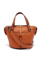 Matchesfashion.com Bottega Veneta - Tambura Small Intrecciato Leather Bag - Womens - Orange