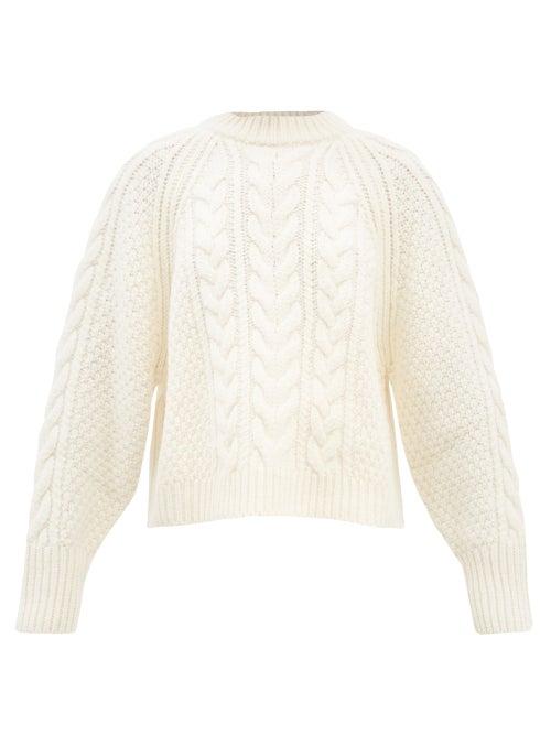Cecilie Bahnsen - Gloria Cable-knit Wool-blend Sweater - Womens - Ivory