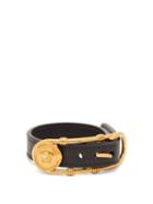 Matchesfashion.com Versace - Medusa-buckle Leather Bracelet - Womens - Black Gold
