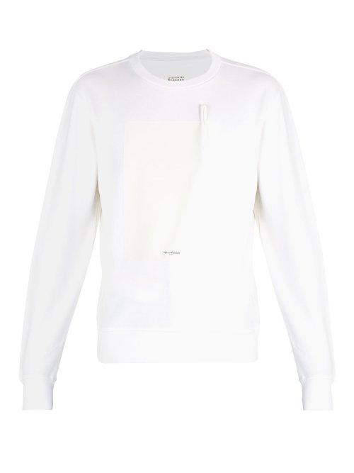 Matchesfashion.com Maison Margiela - Drawing Board Cotton Jersey Sweatshirt - Mens - White