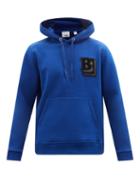 Burberry - Enzo Logo-patch Cotton-blend Hooded Sweatshirt - Mens - Blue