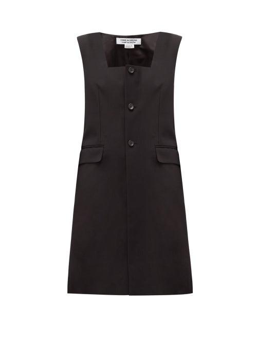 Matchesfashion.com Comme Des Garons Comme Des Garons - Square-neck Wool-blend Twill Jacket - Womens - Black