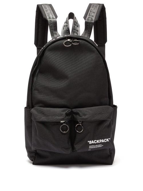 Matchesfashion.com Off-white - Quote Print Canvas Backpack - Mens - Black