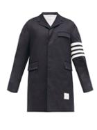 Matchesfashion.com Thom Browne - Four-bar Cotton-twill Overcoat - Mens - Navy