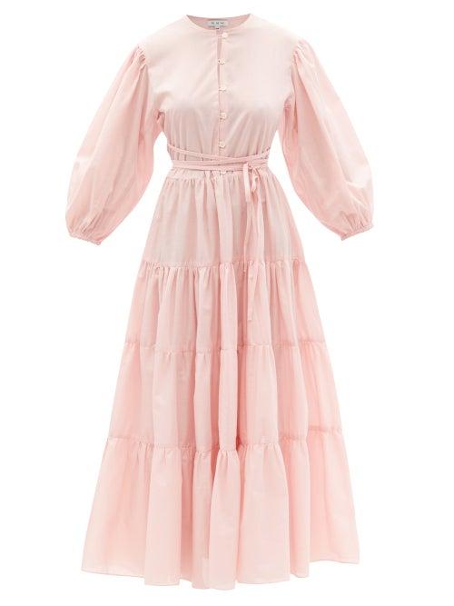 Ladies Beachwear Fil De Vie - Bellona Belted Tiered Maxi Dress - Womens - Light Pink