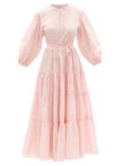 Ladies Beachwear Fil De Vie - Bellona Belted Tiered Maxi Dress - Womens - Light Pink