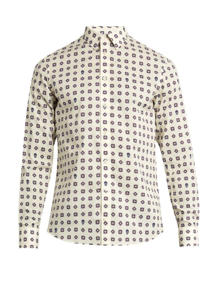 Alexander Mcqueen Foulard-print Cotton Shirt