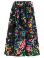 Matchesfashion.com Ashish - Floral-sequinned Organza Skirt - Womens - Black Multi