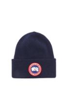 Canada Goose - Patch-logo Rib-knit Merino Wool Beanie Hat - Mens - Navy