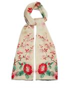 Matchesfashion.com Alexander Mcqueen - Floral Print Silk Chiffon Scarf - Womens - Cream Multi